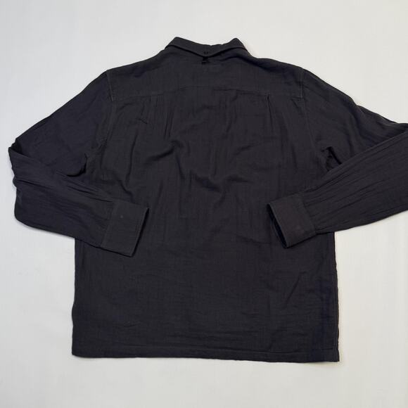 rag & bone Shirt Mens Medium Black Long Sleeve Button Front 100% Cotton Casual - Picture 9 of 12